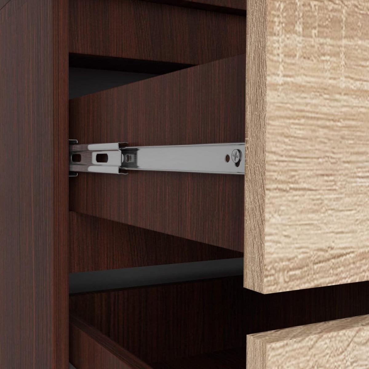 KLEIDERSCHRANK Dunkelbraun, Eiche Sonoma 234/90/51 - Dunkelbraun, Holzwerkstoff (90/234/51cm) - RAUMHIRSCH FURNITURE
