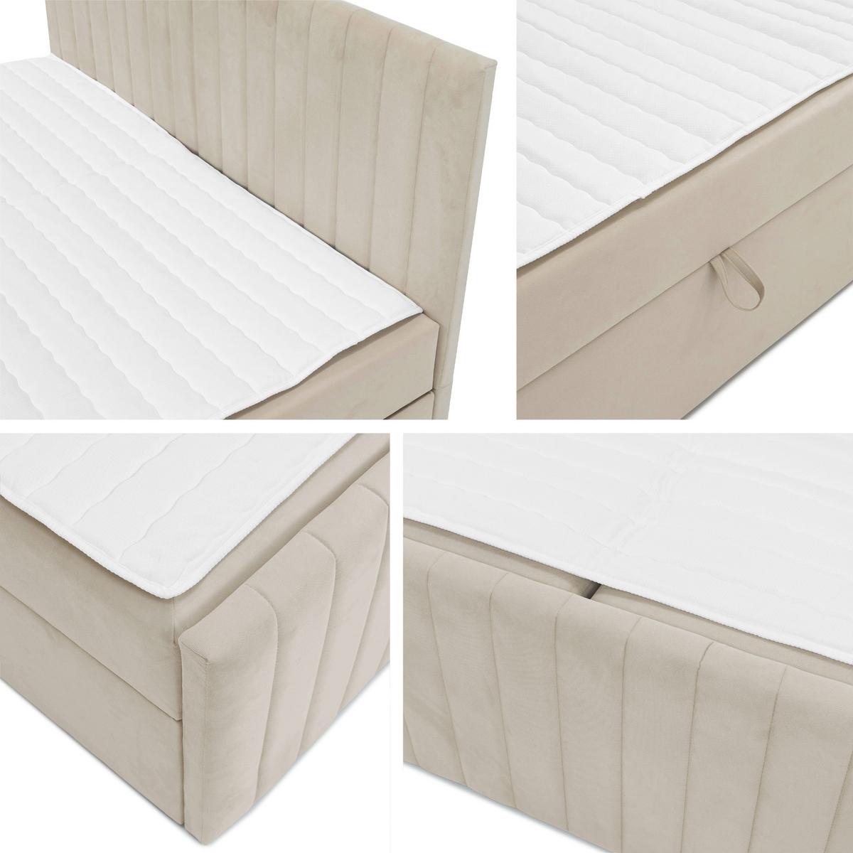 BOXBETT Tirulo Fix - H3 - Schwarz/Naturfarben, Holzwerkstoff/Kunststoff (180/200cm) - MIRJAN24