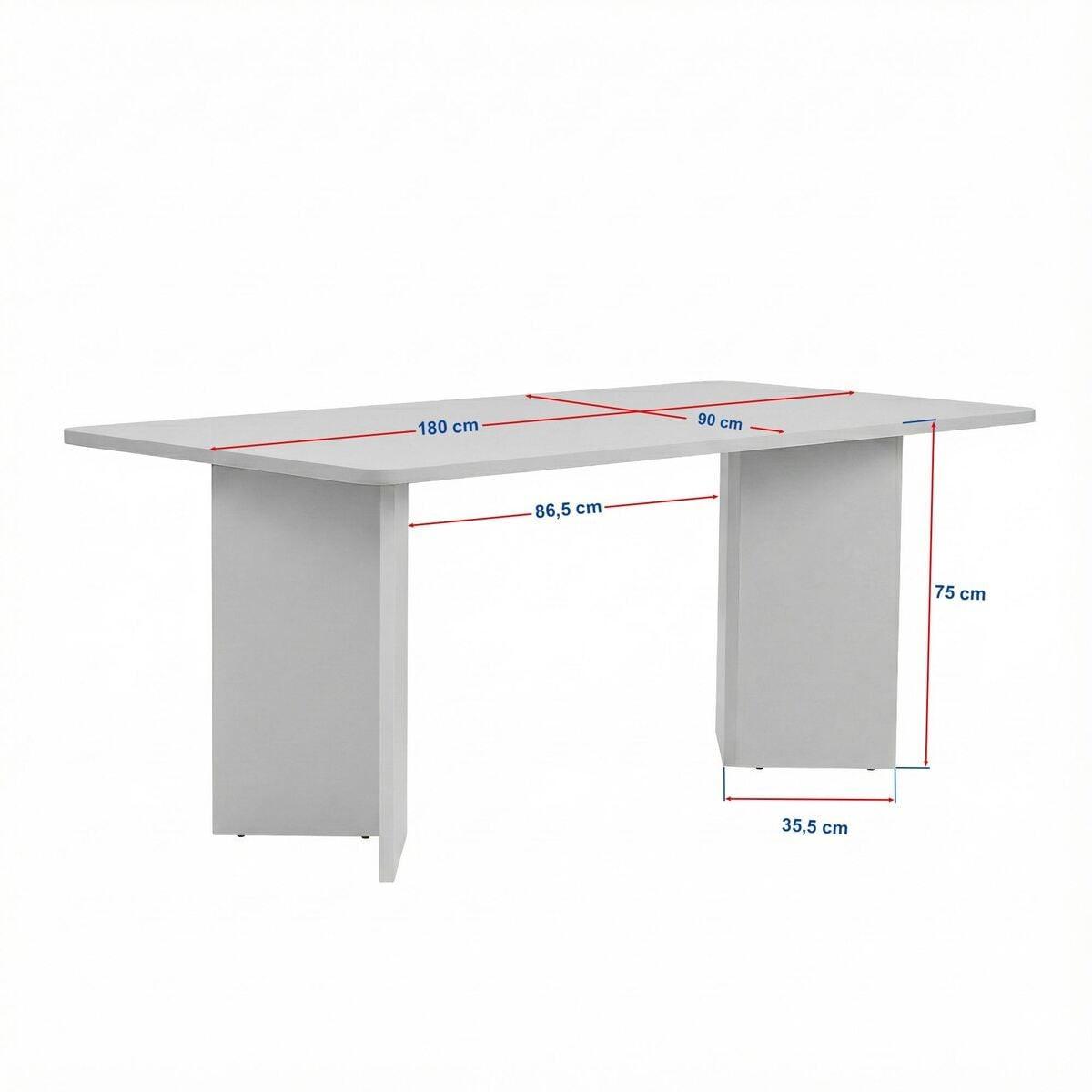 ESSTISCH mit rechteckiger Tischplatte 35/46/180 cm - Eichefarben, Holzwerkstoff (96/90/75cm) - Calicosy
