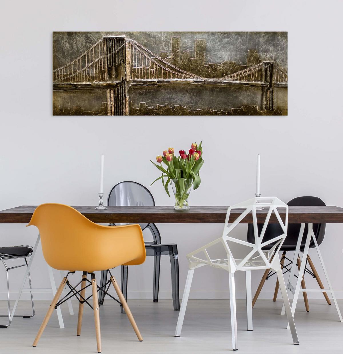 HOLZBILD Grau 144/44 cm - Braun/Grau, Holz (6.71/44cm) - KUNSTLOFT