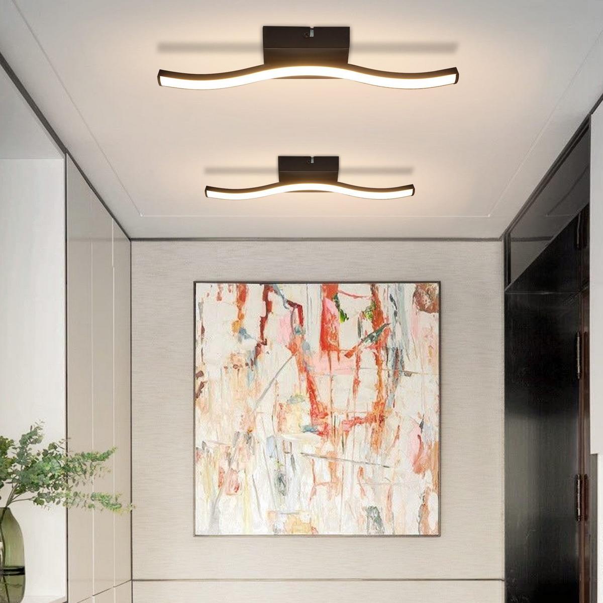 LED-DECKENLEUCHTE Leavitt 7/34.5/5.5cm - Schwarz, Kunststoff (34.5/7/5.5cm) - Nettlife