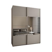SCHWEBETÜRENSCHRANK 245,5/190/64 2-türig - Kaschmir/Silberfarben, Holz/Metall (190/245/64cm) - Abiks Möbel