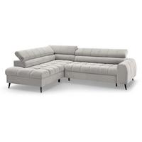 ECKSCHLAFSOFA Vinni Cappuccino, Chenille-Stoff, links - Cappuccino, Textil (265/205cm) - Beautysofa