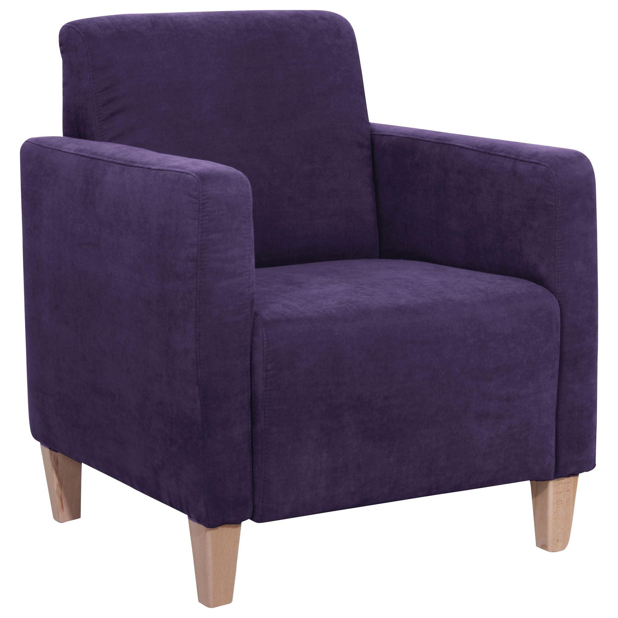 SESSEL Karol Bezug Veloursstoff Buche natur / violett - Lila, Kunststoff (71/81/70cm) - 58aufmkessel