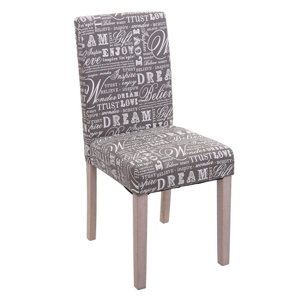 ESSZIMMERSTUHL SCHRIFT Grau, Beige 2er-Set - Beige/Grau, Textil (43/90/56cm) - MCW