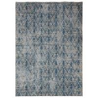 KURZFLORTEPPICH CROAL, Chevron, Natur-Blau, 120 x 160 cm - Blau/Beige, Textil (120/160cm) - KADIMA DESIGN