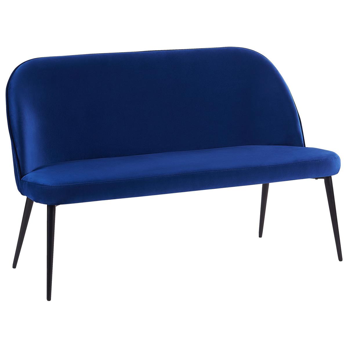 2-SITZER-KÜCHENSOFA Samtstoff Marineblau Osby - Hellblau, Textil (130/85/49cm) - Beliani