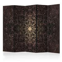 PARAVENT Einseitig Bedruckter 5-tlg 225x172 cm Mandala Ornamenten - Braun, Holz/Textil (225/172/3cm) - Muralo