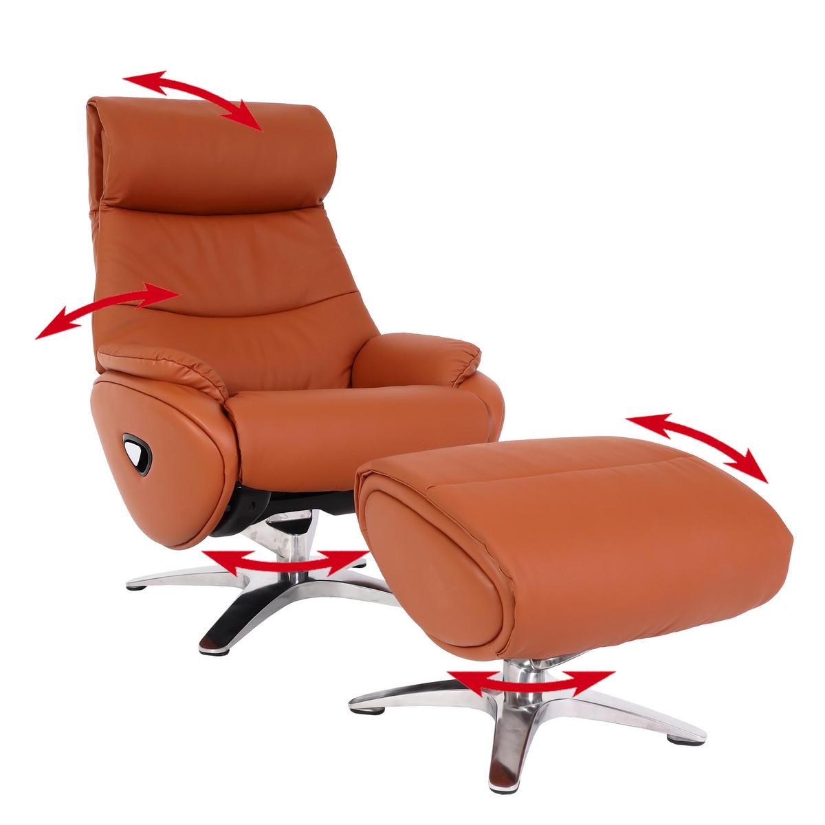 RELAXSESSEL MIT HOCKER Braun - Braun, Textil (117/110/77cm) - MCW