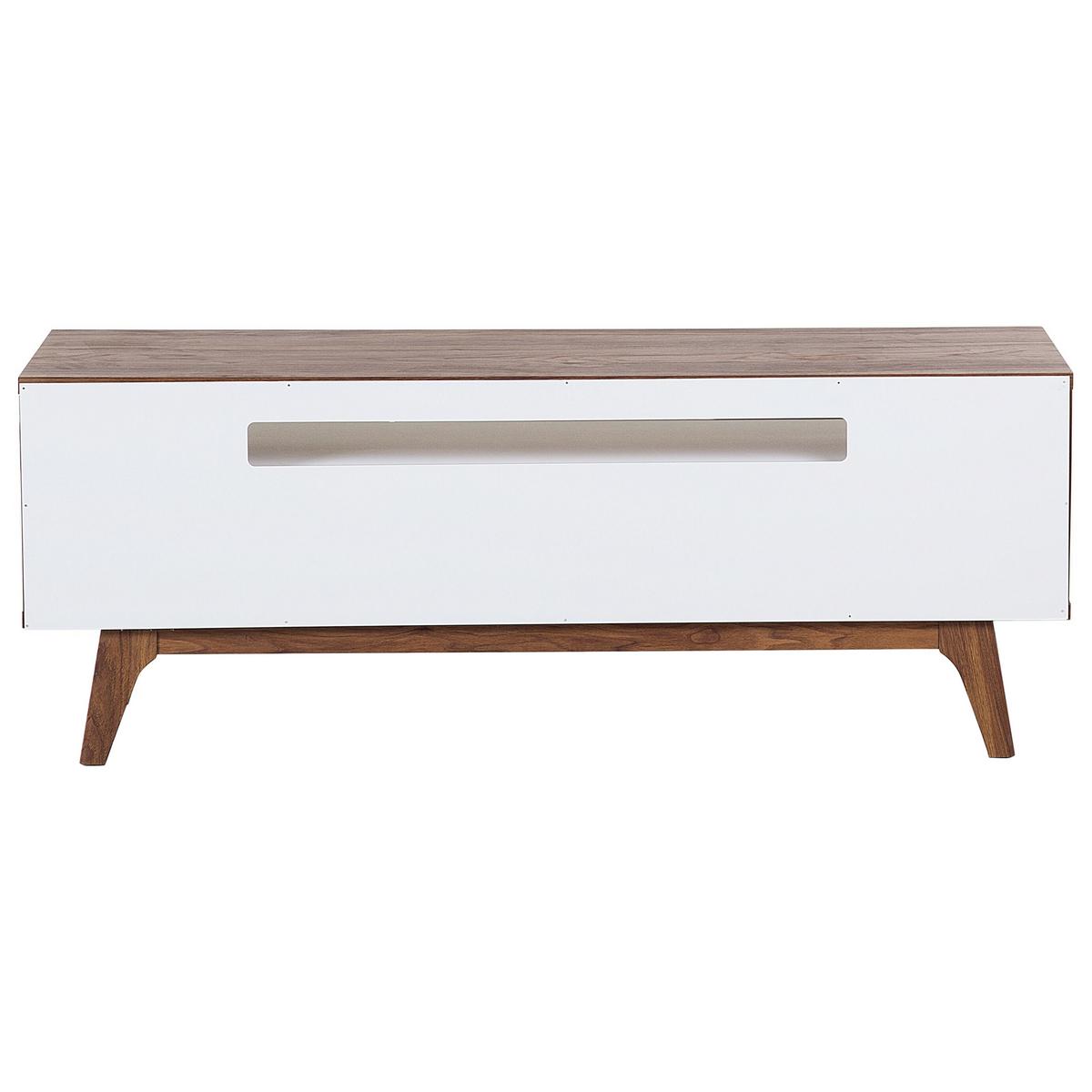 TV-MÖBEL Dunkelbraun, Weiß SYRACUSE 39/140/53 cm - Dunkelbraun, Holzwerkstoff (140/53/39cm) - Beliani
