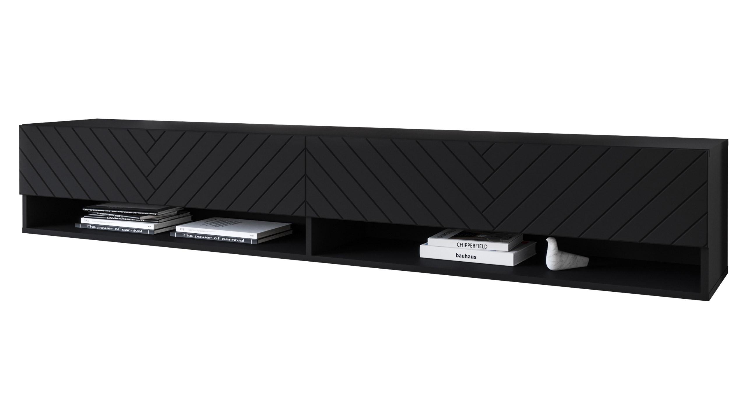 TV-LOWBOARD A180 MDF - Graphitfarben/Schwarz, Holzwerkstoff/Kunststoff (180/30/33cm) - MIRJAN24