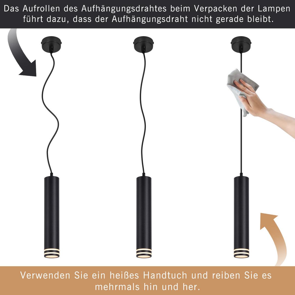 PENDELLEUCHTE Darien 155/30/6 cm - Schwarz, Metall (155/30/6cm) - ZMH