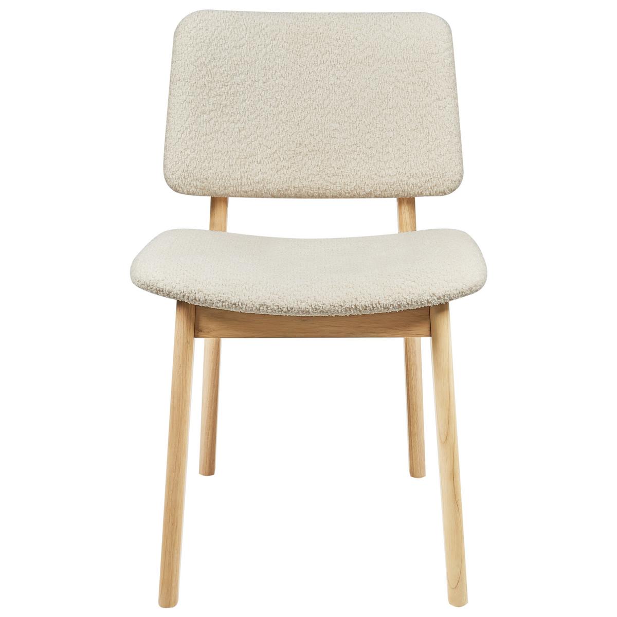 ESSZIMMERSTUHL 2er-Set Cremeweiß Blane - Braun/Weiß, Holz (48/79/53cm) - Beliani