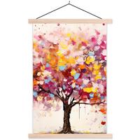 POSTER MIT MAGNETLEISTEN Aquarell - Baum - Kunst - Abstrakt Deko Wohnzimmer 40x60 cm - Multicolor, Textil (40/60/0.15cm) - MuchoWow