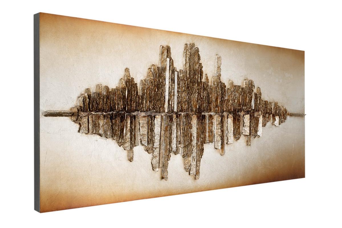 HOLZBILD Gold 120/55 cm - Goldfarben, Holz (7.6/55cm) - KUNSTLOFT