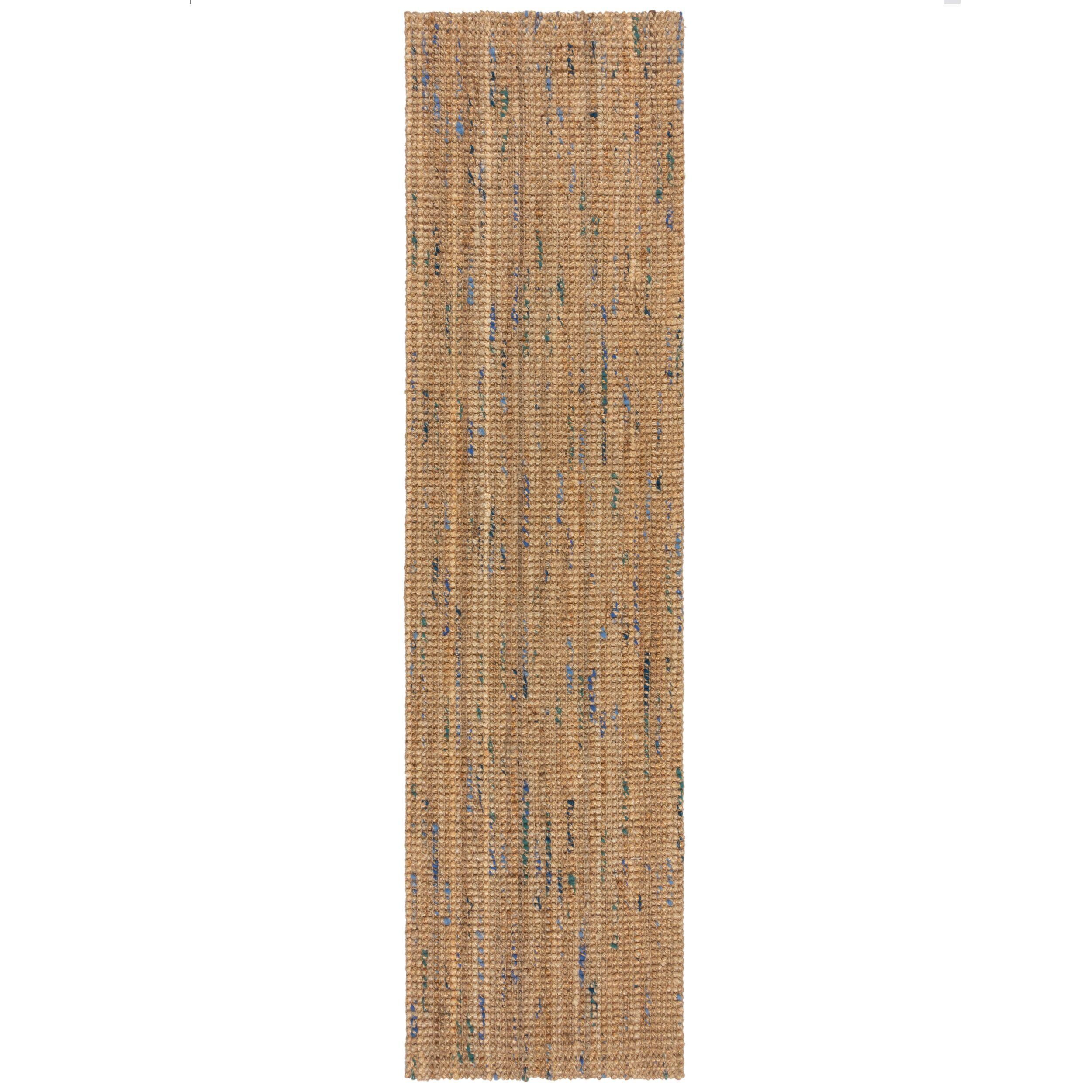 JUTETEPPICH handgewebt ERME, in Naturjute, Natur-Blau, 60 x 230 cm - Beige, Textil (230/60cm) - KADIMA DESIGN