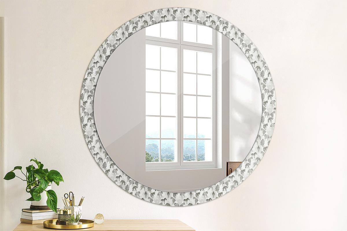 SPIEGEL Rund Ø 100 cm mit Aufdruck - Schwarz, Glas (100/100/0.4cm) - Wallfluent