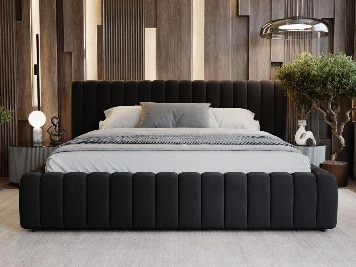 POLSTERBETT Bliss 140x200 Schwarz - Schwarz, Textil (140/200cm) - Graingold