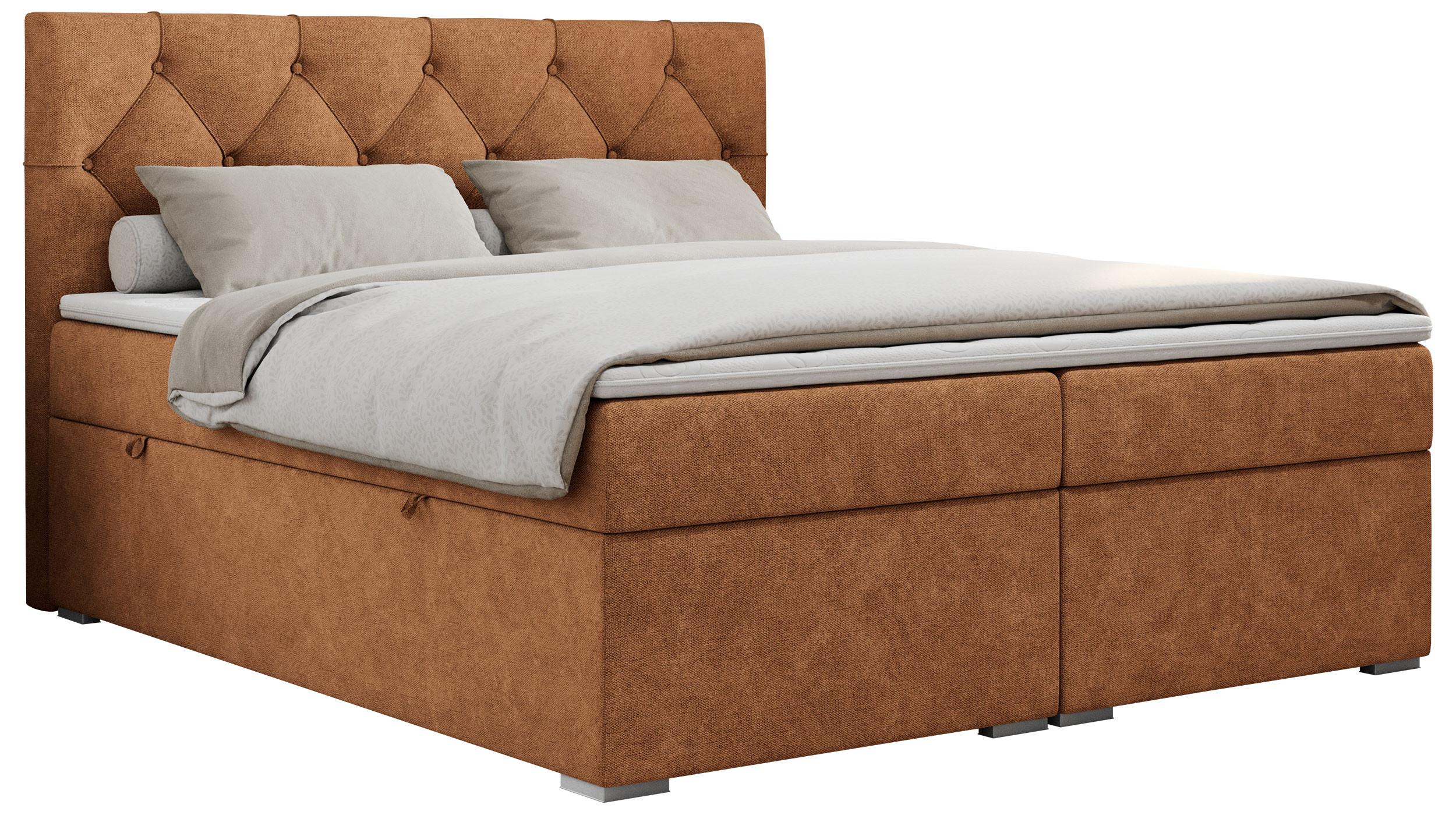 BOXBETT ALDA 140/200 Orange Struktur - H3 - Orange, Holz/Textil (140/200cm) - MKS
