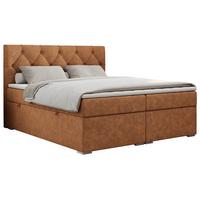 BOXBETT ALDA 160/200 Orange Struktur - H4 - Orange, Holz/Textil (160/200cm) - MKS