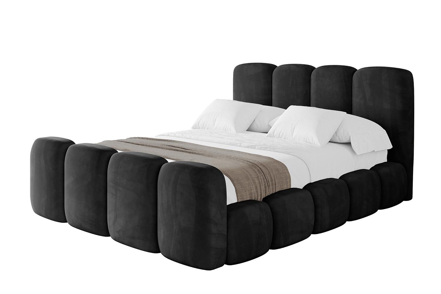 POLSTERBETT mit Bettkasten, Fußteil und Lattenrost, Boxbett ohne Matratze - KALA-Z 120x200 Schwarz - Schwarz, Holzwerkstoff/Textil (120/200cm) - ALTDECOR