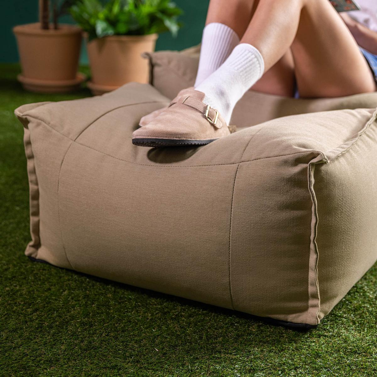 HOCKER Outdoor Bud - Beige, Textil (67/34/45cm) - icon