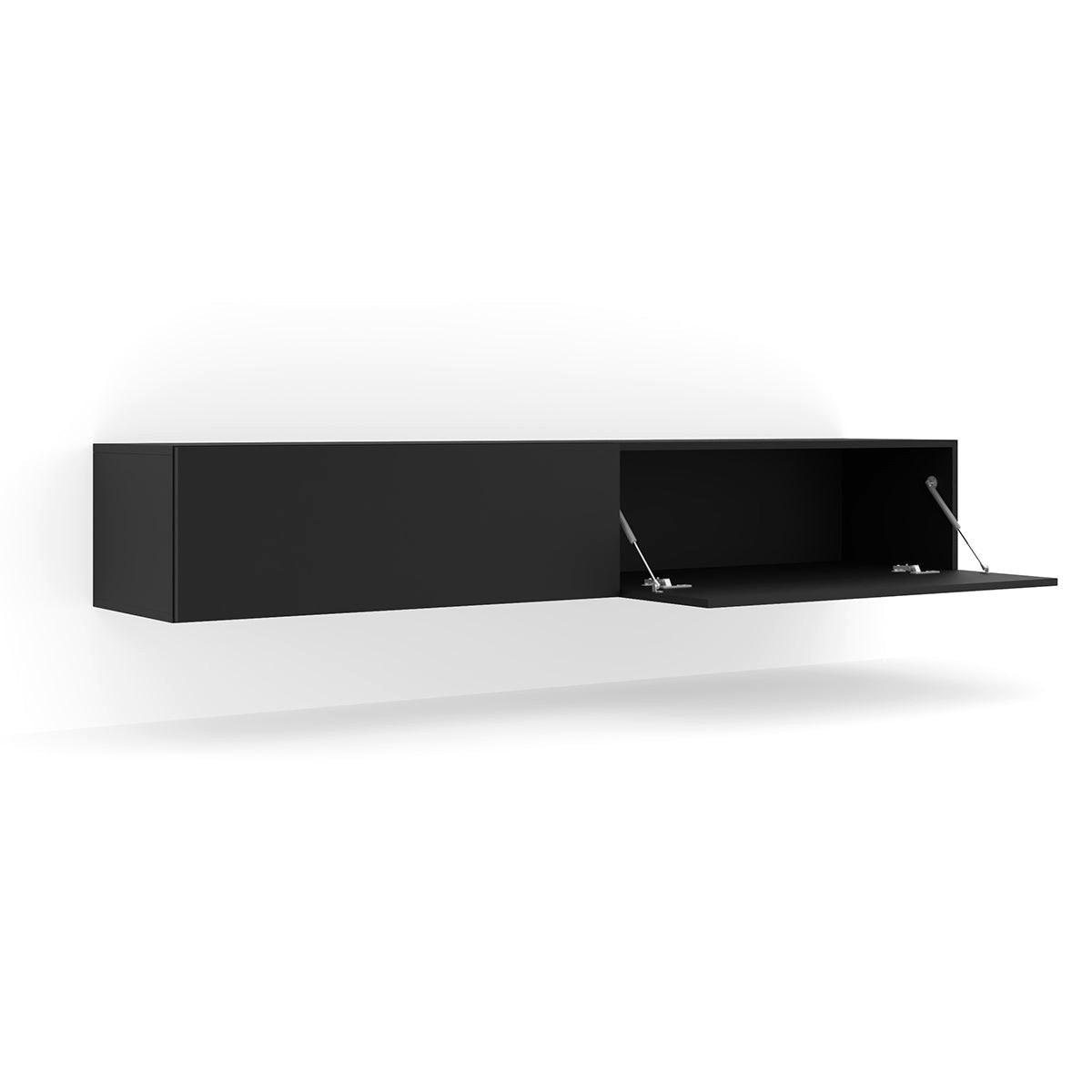 TV-MÖBEL Bali Mattschwarz - Schwarz, Holzwerkstoff (180/30/40cm) - Petits-meubles