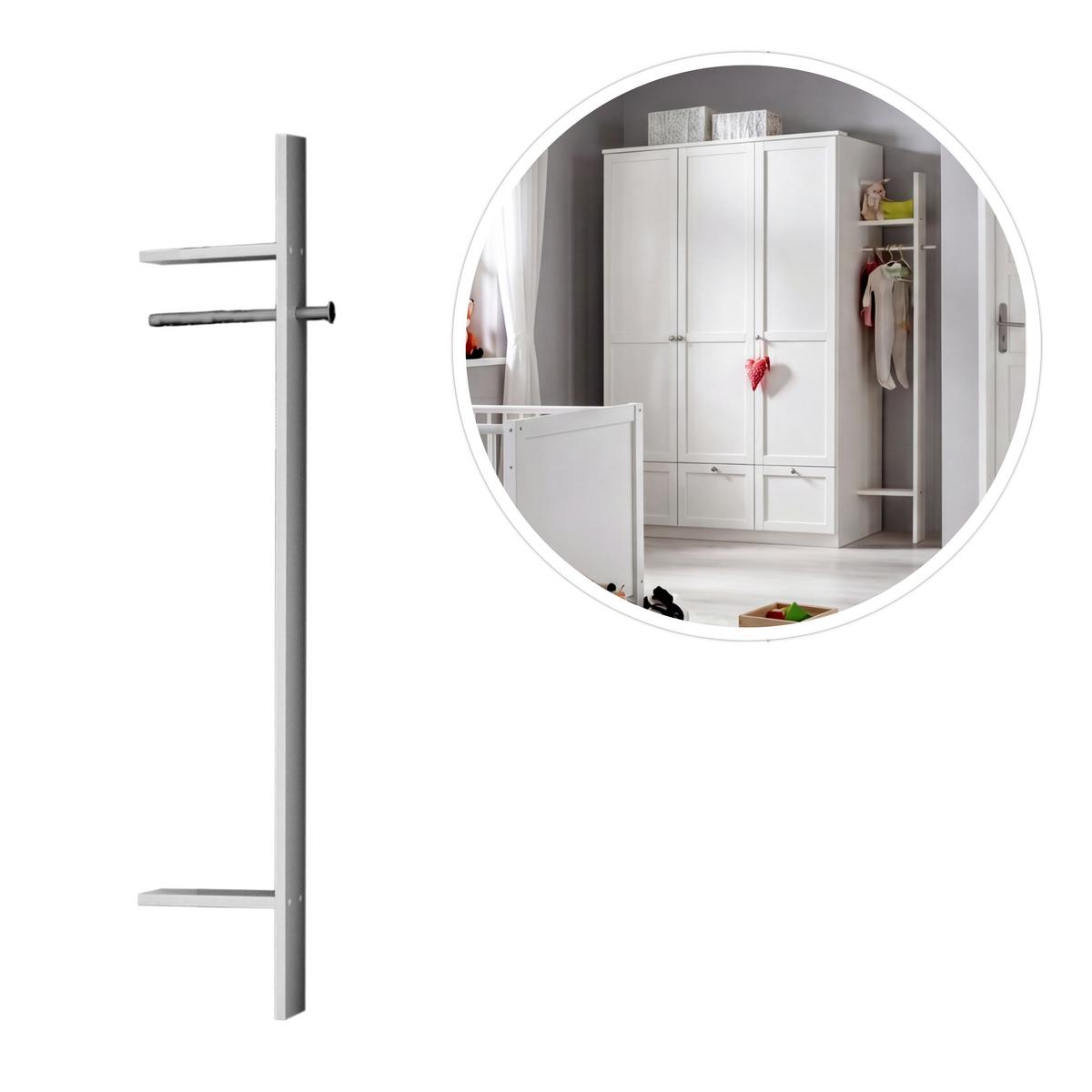 GARDEROBE B32/H179/T12 cm, passend zum Babyzimmer Landhausstil Weiß (22800-22804) / 22800-06 - Weiß, Holzwerkstoff/Metall (32/179/12cm) - luma-home