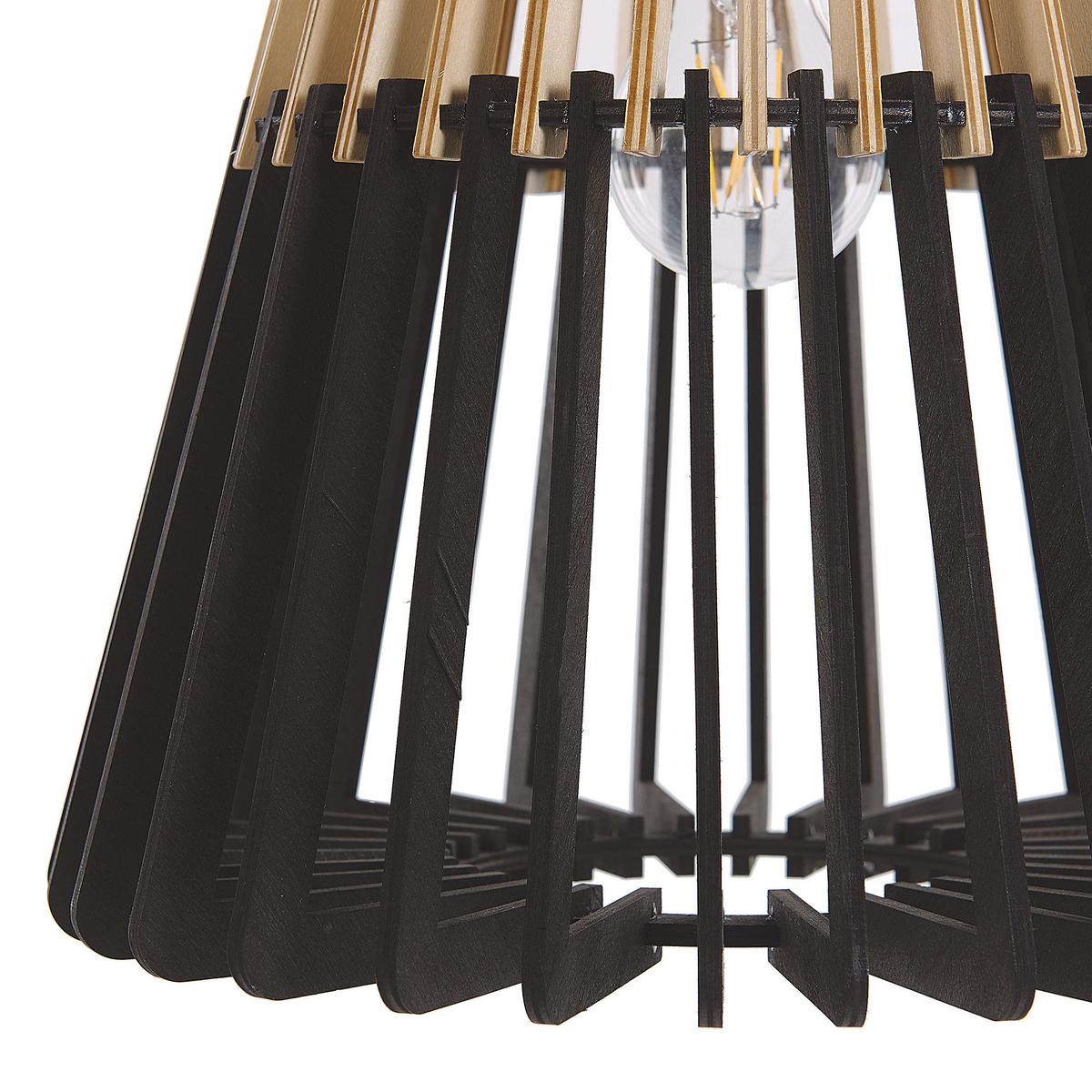 HÄNGELEUCHTE Cavalla 30/30/35 cm - Schwarz, Holzwerkstoff (30/30/35cm) - Beliani