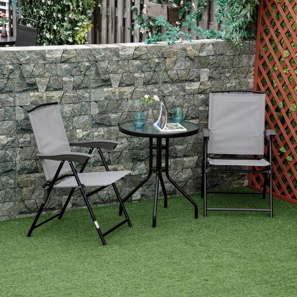 GARTENTISCH, Schwarz, Metall - Ahornfarben/Schwarz, Kunststoff/Metall (60/60/70cm) - Outsunny