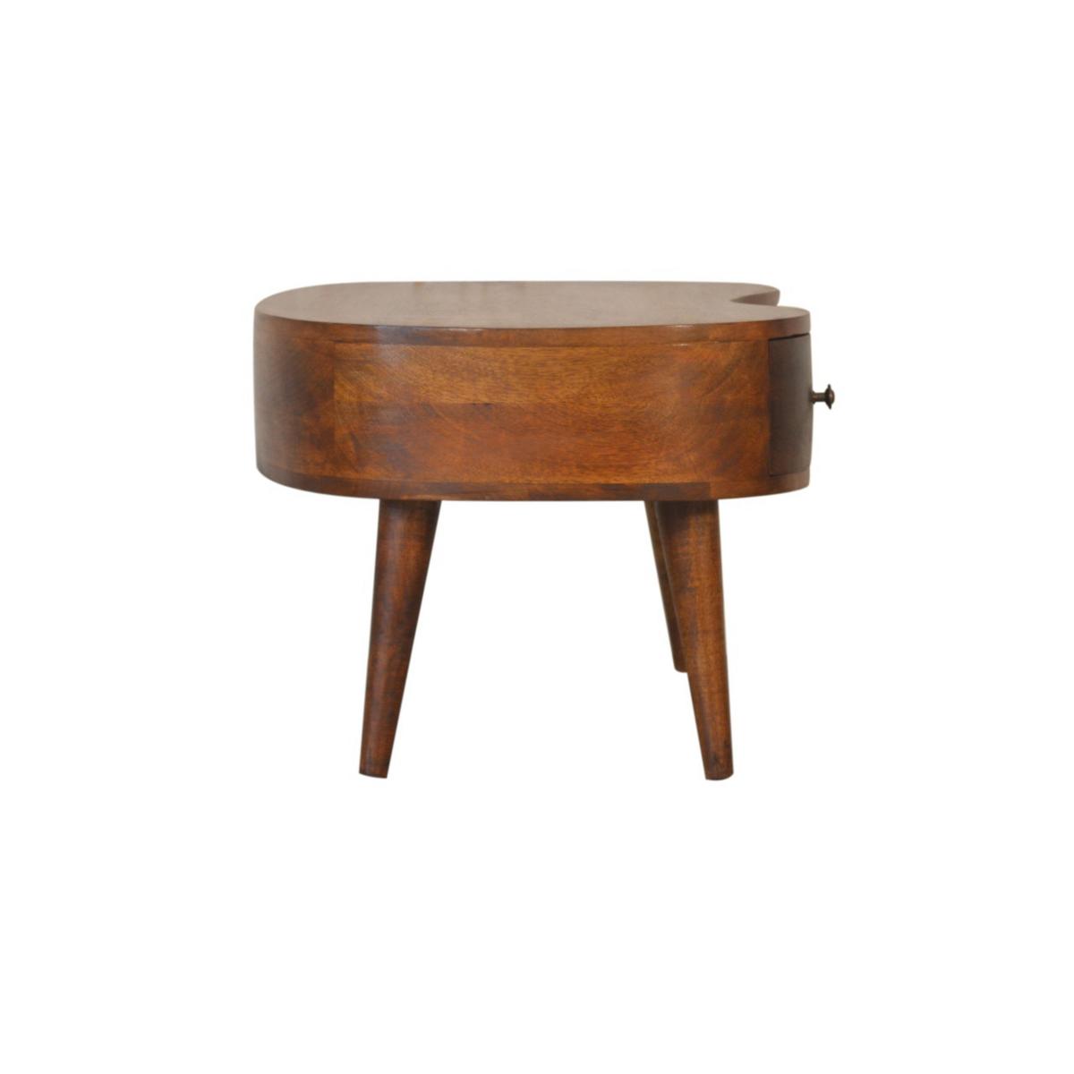 COUCHTISCH Massivholz-Kastanien-Welle, 1 Schublade und offenes Fach, Dunkelbraun - Dunkelbraun/Messingfarben, Mangoholz/Holz (50/80/40cm) - Artisan Furniture