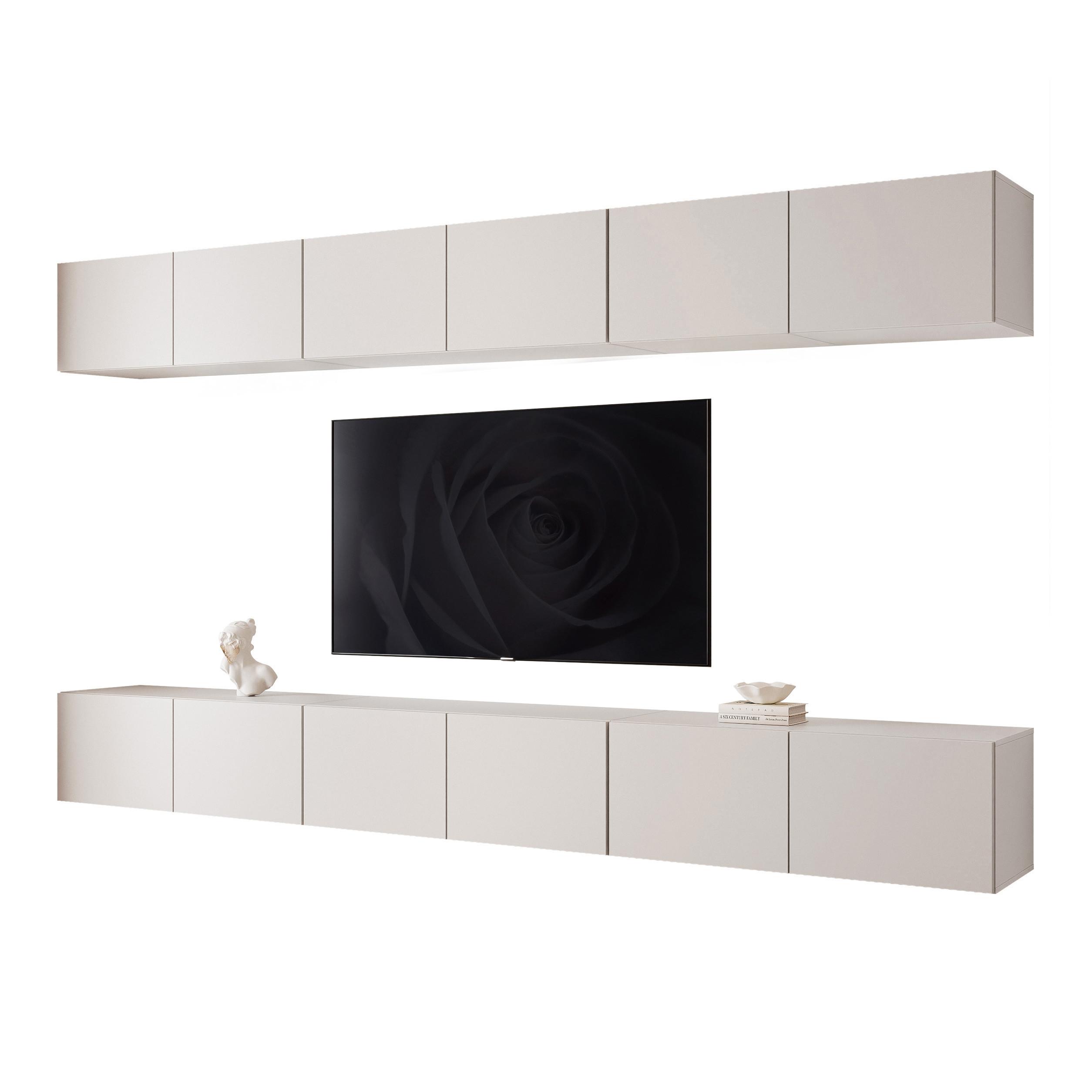 TV-LOWBOARD ANGEL V mit LED-Beleuchtung, 300 cm Kaschmir - Kaschmir, Holzwerkstoff (300/36/40cm) - Idohome