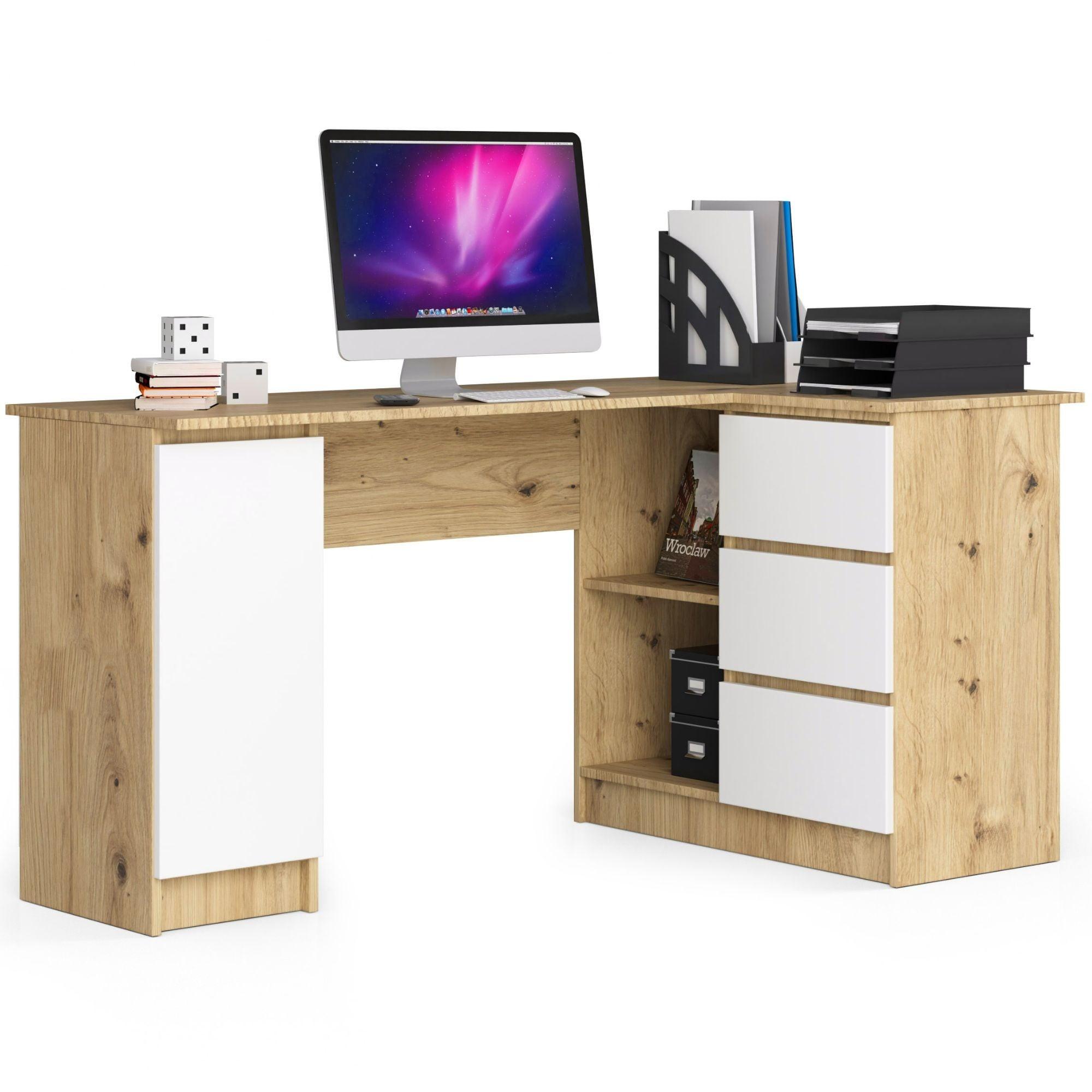 SCHREIBTISCH Eiche Artisan, Weiß 77/155/85 - Eiche Artisan/Weiß, Holzwerkstoff (130/51/77cm) - RAUMHIRSCH FURNITURE