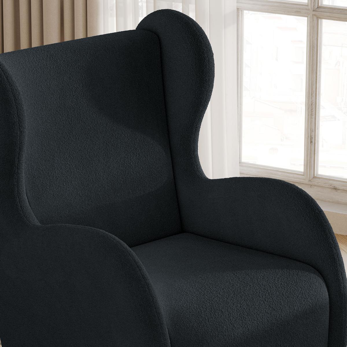 SESSEL MASTI Polstersessel Loungesessel ergonomisch, Schwarz - Schwarz, Holzwerkstoff/Kunststoff (74/100/86cm) - MASSENO