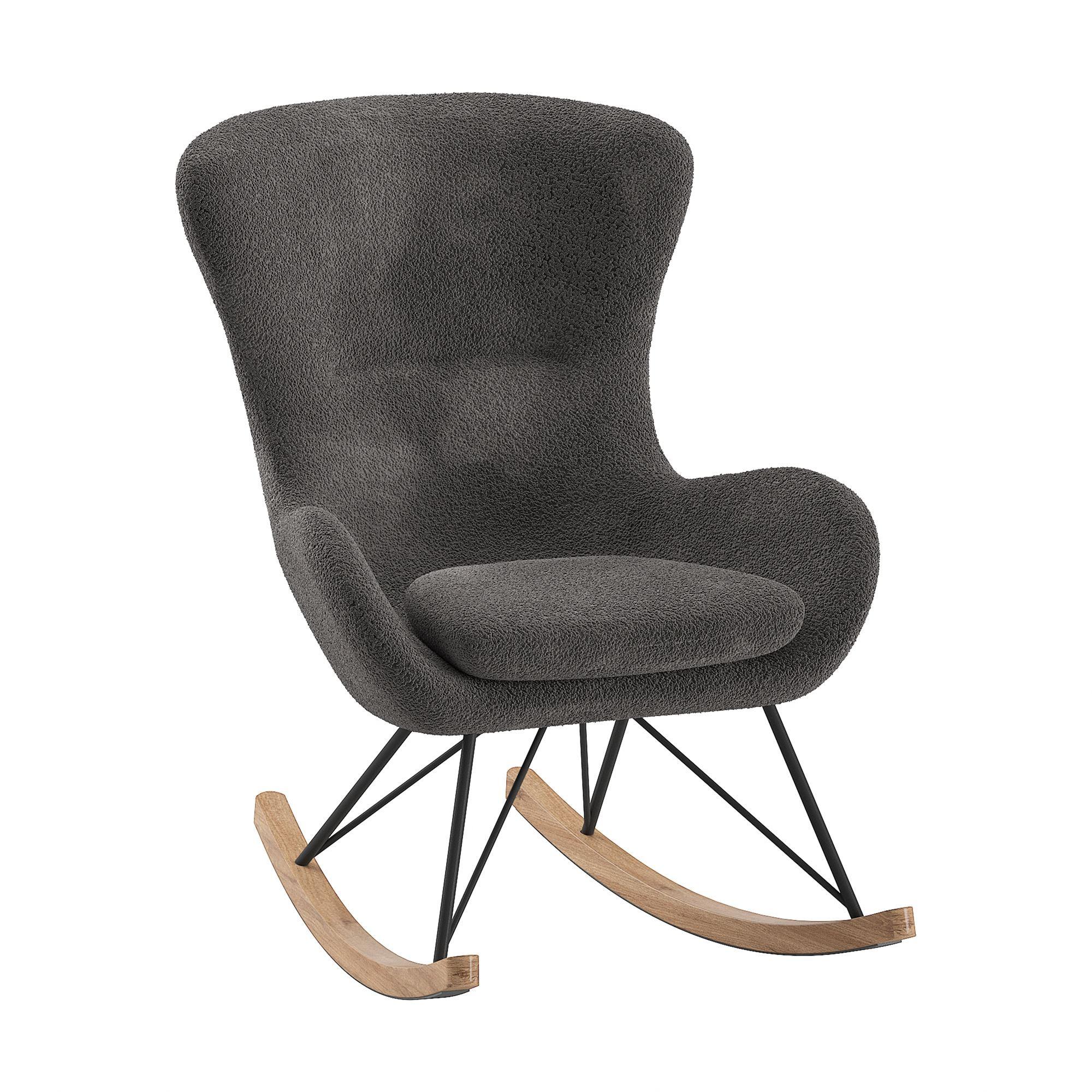 SCHAUKELSTUHL Katreena 76x110x101 Anthrazit/Schwarz/Natur - Anthrazit, Metall (76/101/110cm) - 58aufmkessel