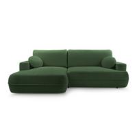 ECKCOUCH L Form Peoni Grün 267/168/87 cm mit Schlaffunktion L - Schwarz/Grün, Kunststoff/Textil (168/267cm) - AX Living