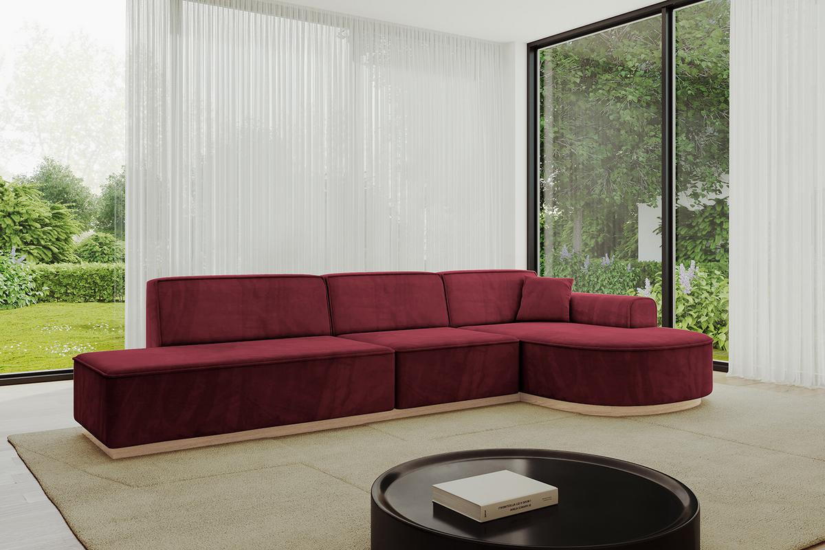 ECKSOFA Ottomane Rechts ARRIO-L2 - 328x171x83 cm Bordeauxrot - Bordeaux, Holzwerkstoff/Textil (328/171cm) - ALTDECOR