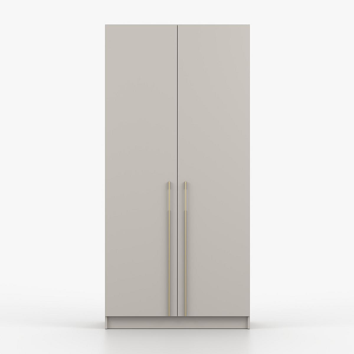 DREHTÜRENSCHRANK ROSA 2D 100/210/55, 2-türig, Kaschmir - Kaschmir/Goldfarben, Holzwerkstoff (100/210/55cm) - imoebel24