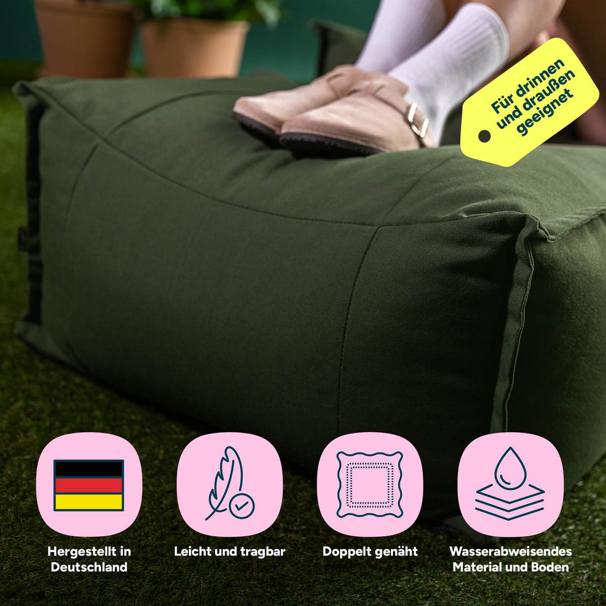 HOCKER Outdoor Bud - Grün, Textil (67/34/45cm) - icon
