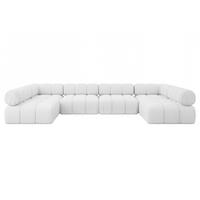 WOHNLANDSCHAFT modulares Sofa Garvo-U2 - 380x190x70 cm Weiß Bouclé - Weiß, Holzwerkstoff/Textil (380/70/190cm) - ALTDECOR