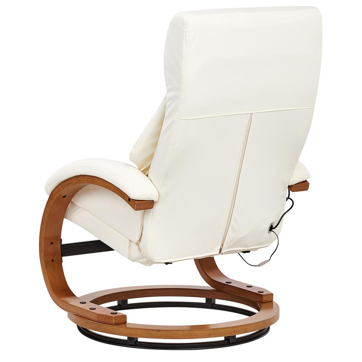MASSAGESTUHL Weiß Force - Weiß/Braun, Kunststoff (55/100/80cm) - Beliani