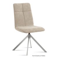 ESSZIMMERSTUHL drehbar (8er-Set) Dreddy 47x92x60 Edelstahl/Natur - Edelstahlfarben/Naturfarben, Kunststoff (60/92/47cm) - 58aufmkessel