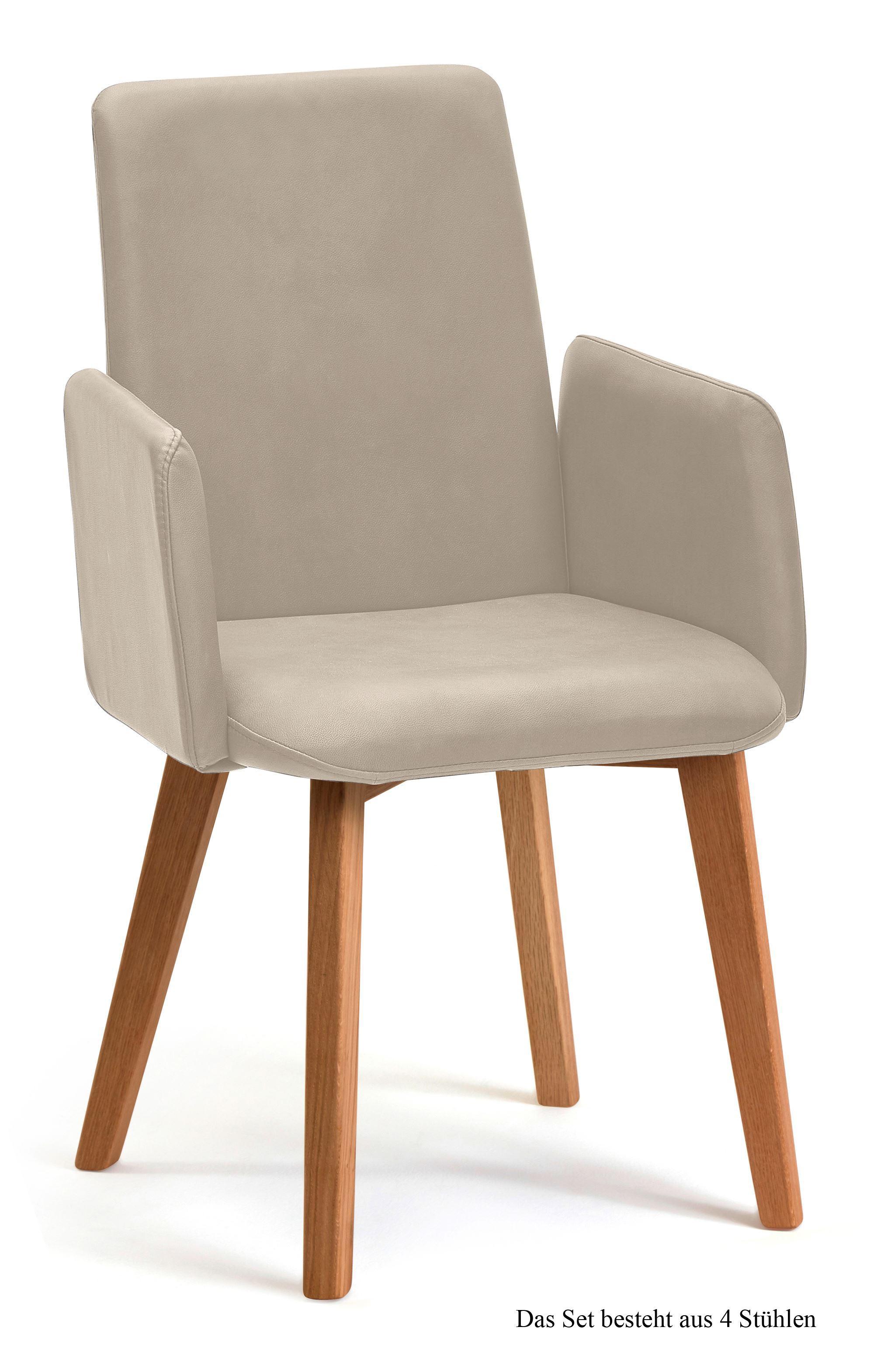 ARMLEHNSTUHL (4er-Set) Darcie 52x92x60 Eiche geölt/Natur - Eichefarben/Naturfarben, Kunststoff (60/92/52cm) - 58aufmkessel