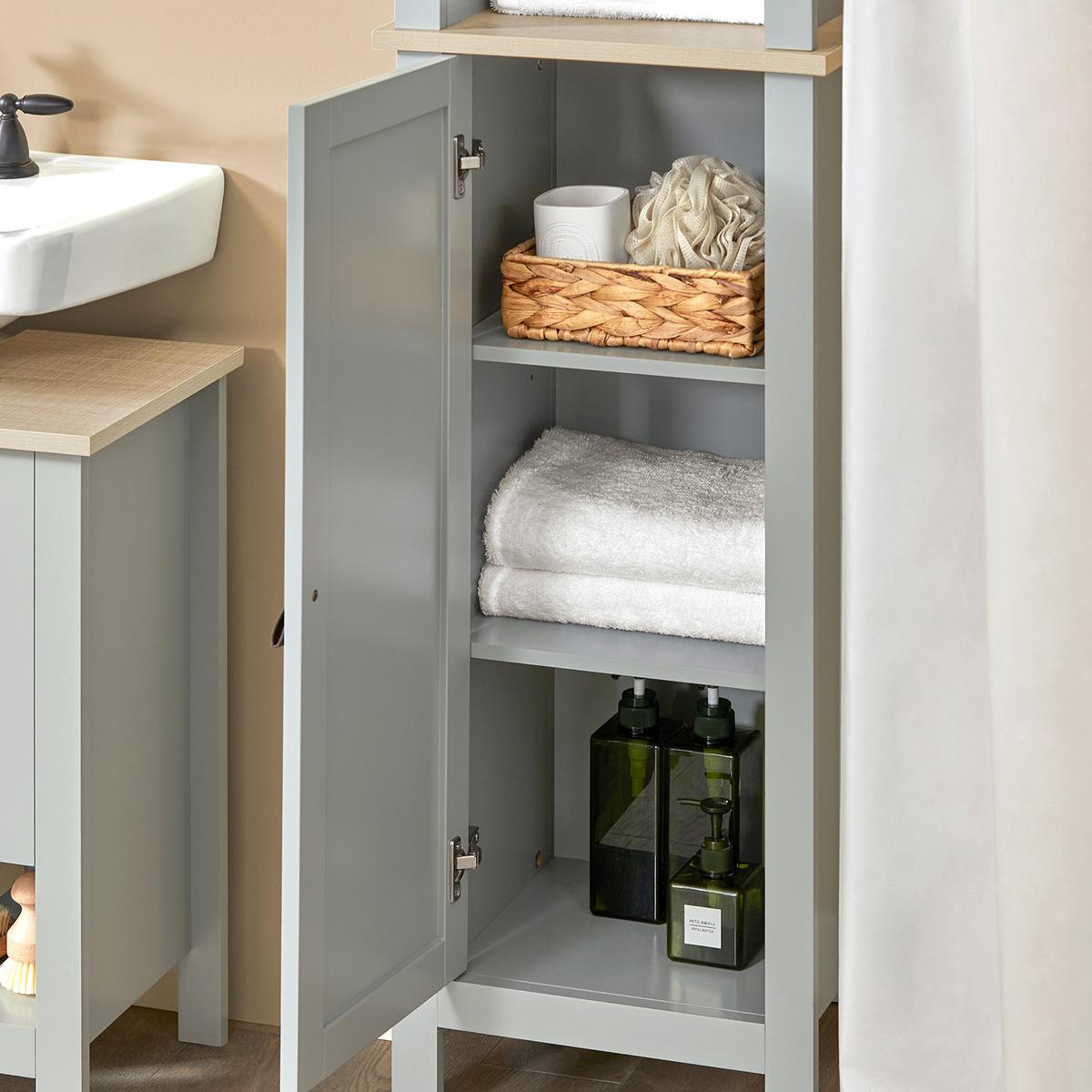 HOCHSCHRANK Hellgrau - Grau, Holzwerkstoff (39/169/30cm) - SoBuy