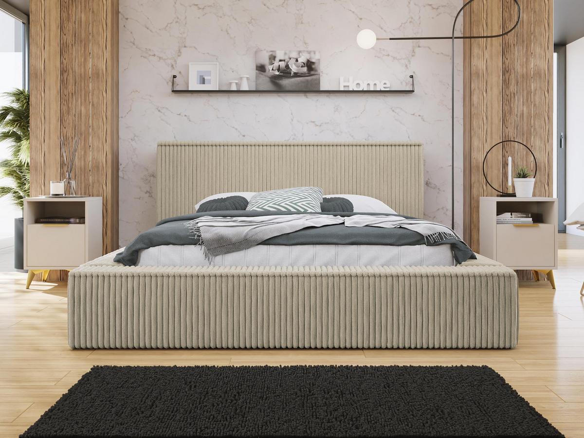 POLSTERBETT Glexi - Beige, Holz/Textil (160/200cm) - MIRJAN24