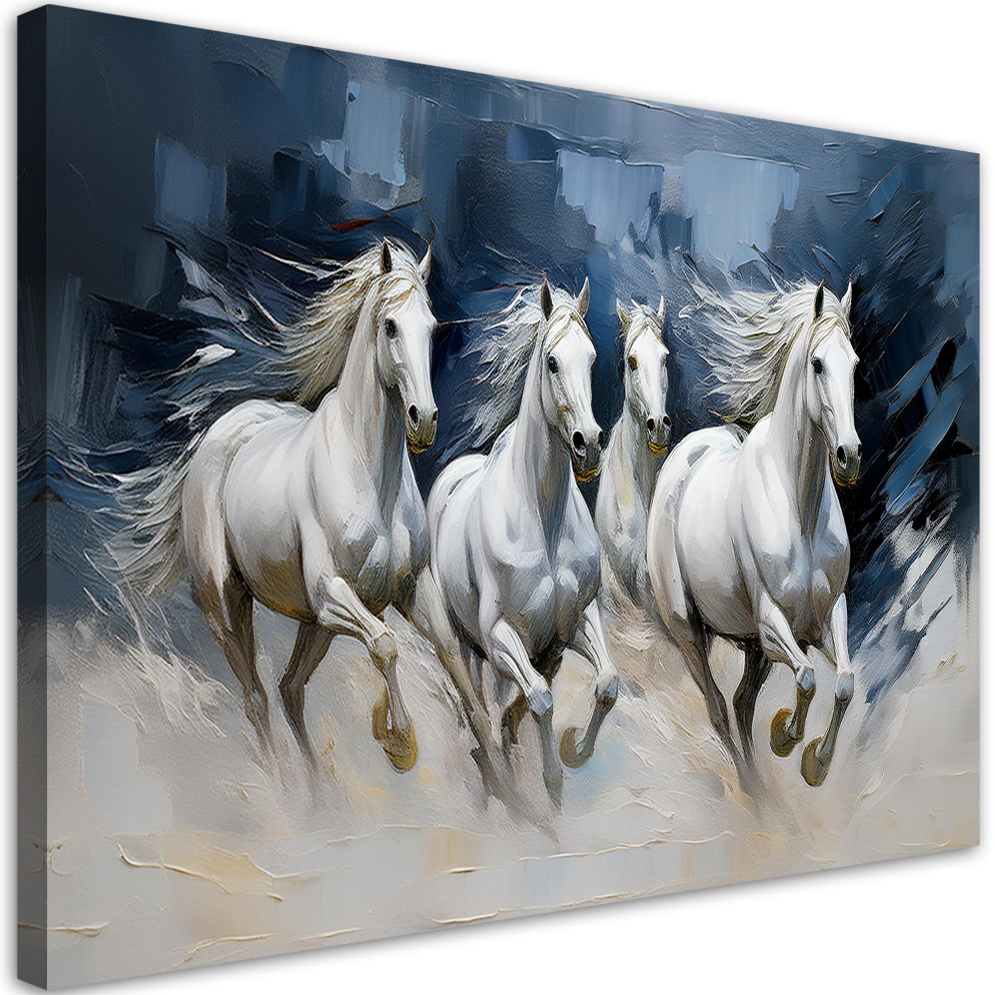 WANDBILD pferd tiere weiß - Weiß, Textil (60/40cm) - Feeby