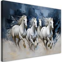 WANDBILD pferd tiere weiß - Weiß, Textil (60/40cm) - Feeby