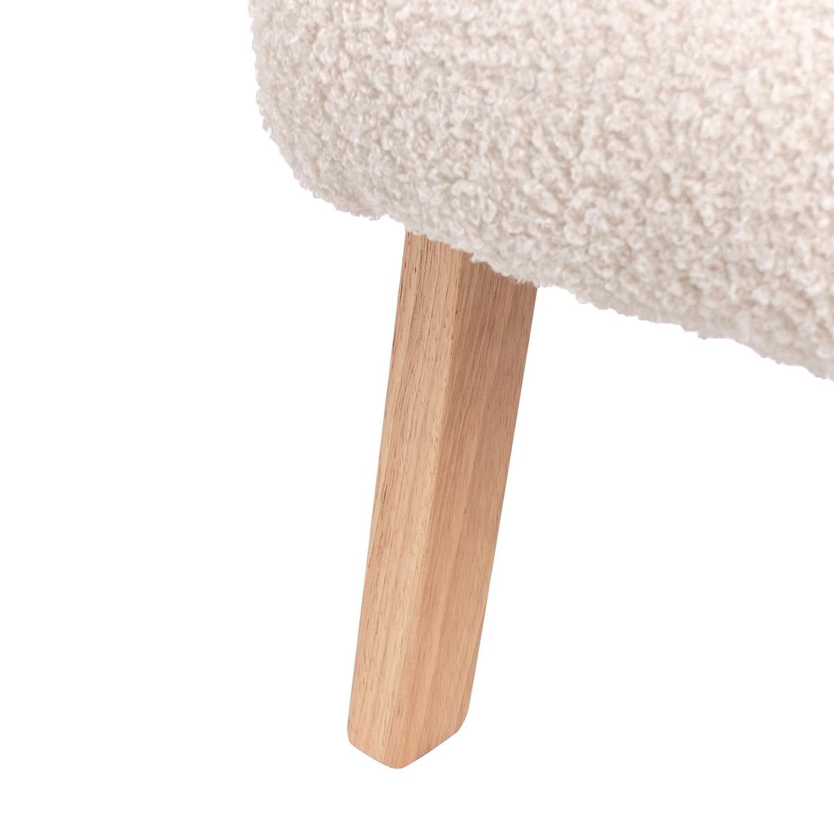 KINDERSESSEL Bouclé Hellbeige Linde - Beige, Textil (46/58/55cm) - Beliani