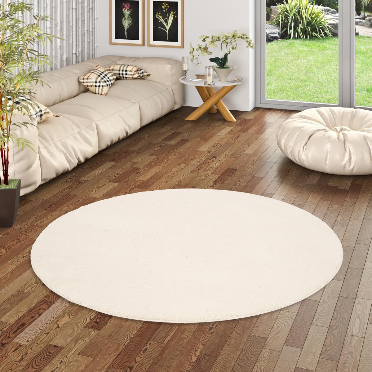 HOCHFLOR SUPER SOFT TEPPICH SILKY RUND - Creme, Textil (200/200cm) - Pergamon
