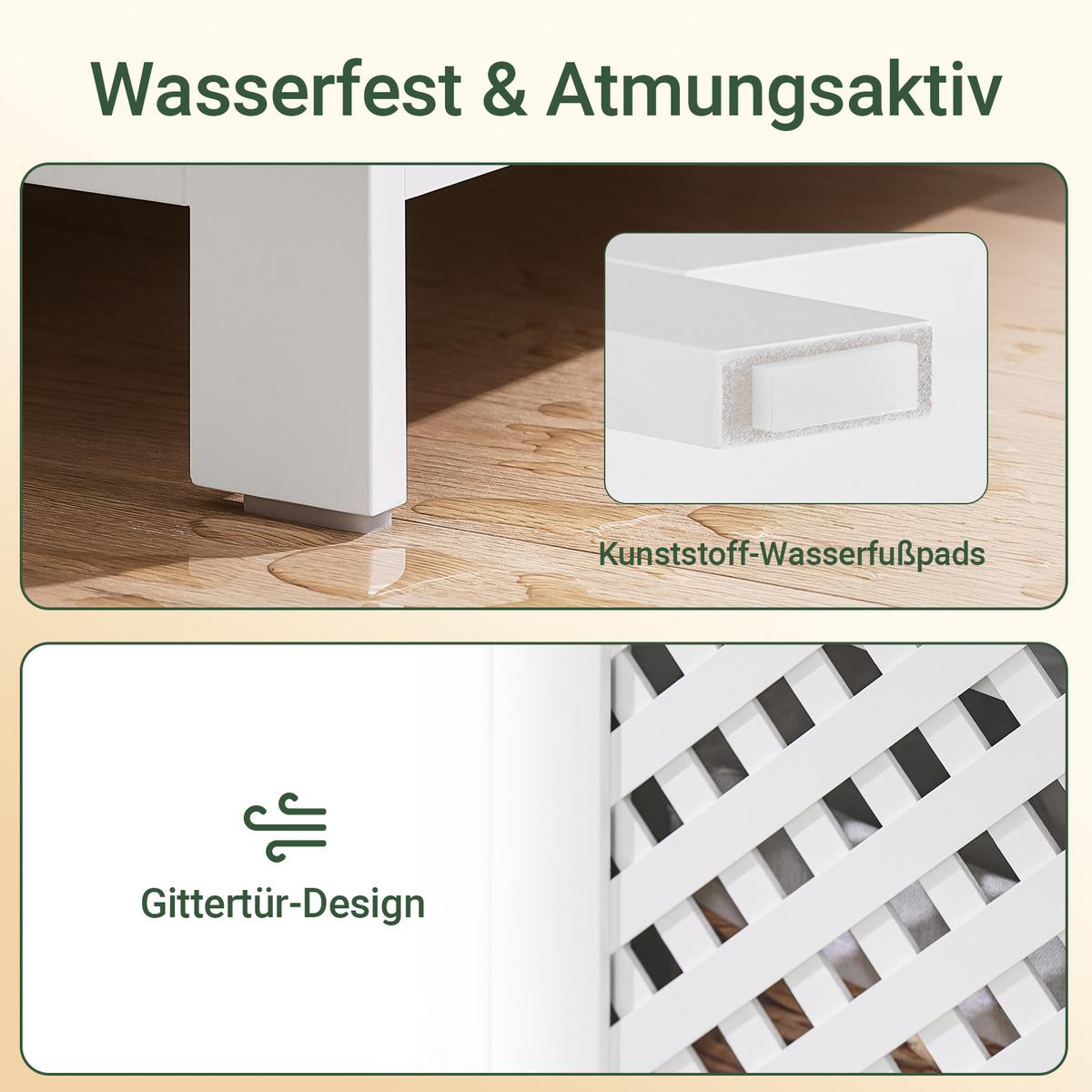 WASCHBECKENUNTERSCHRANK Weiß 80x31,5x60,5cm - Weiß, Holzwerkstoff (80/31.5/61.5cm) - SoBuy